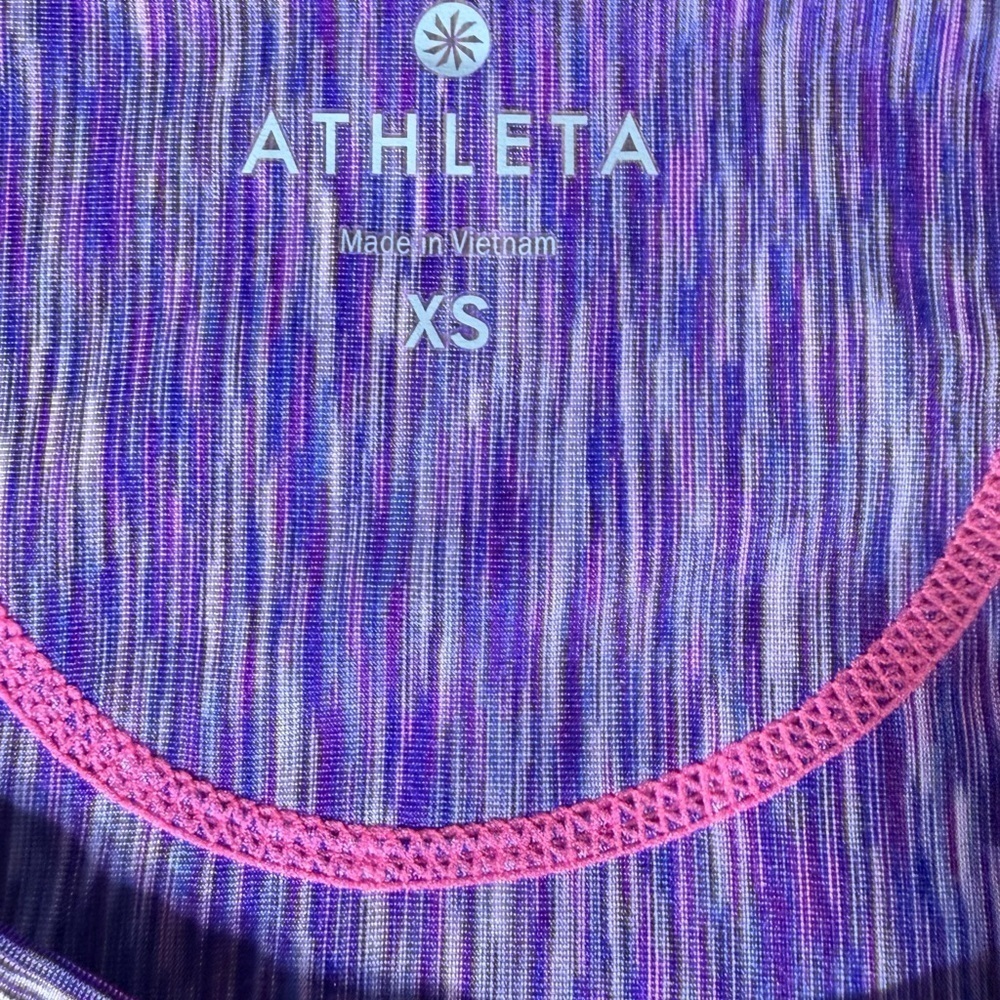 Athleta Women's Short Sleeve Tee in Purple and Pink - Picture 4 of 7